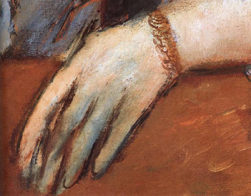 Edgar Degas Detail  of Portrait of Miss Lu oil painting picture